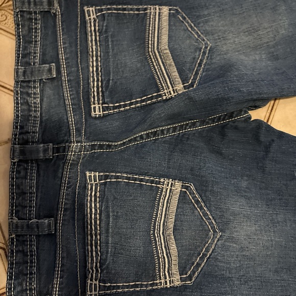 Decree Y2K Heavy Contrast Stitch Jeans Men’s 36x27 Altered Straight Skater Rock - Picture 5 of 5